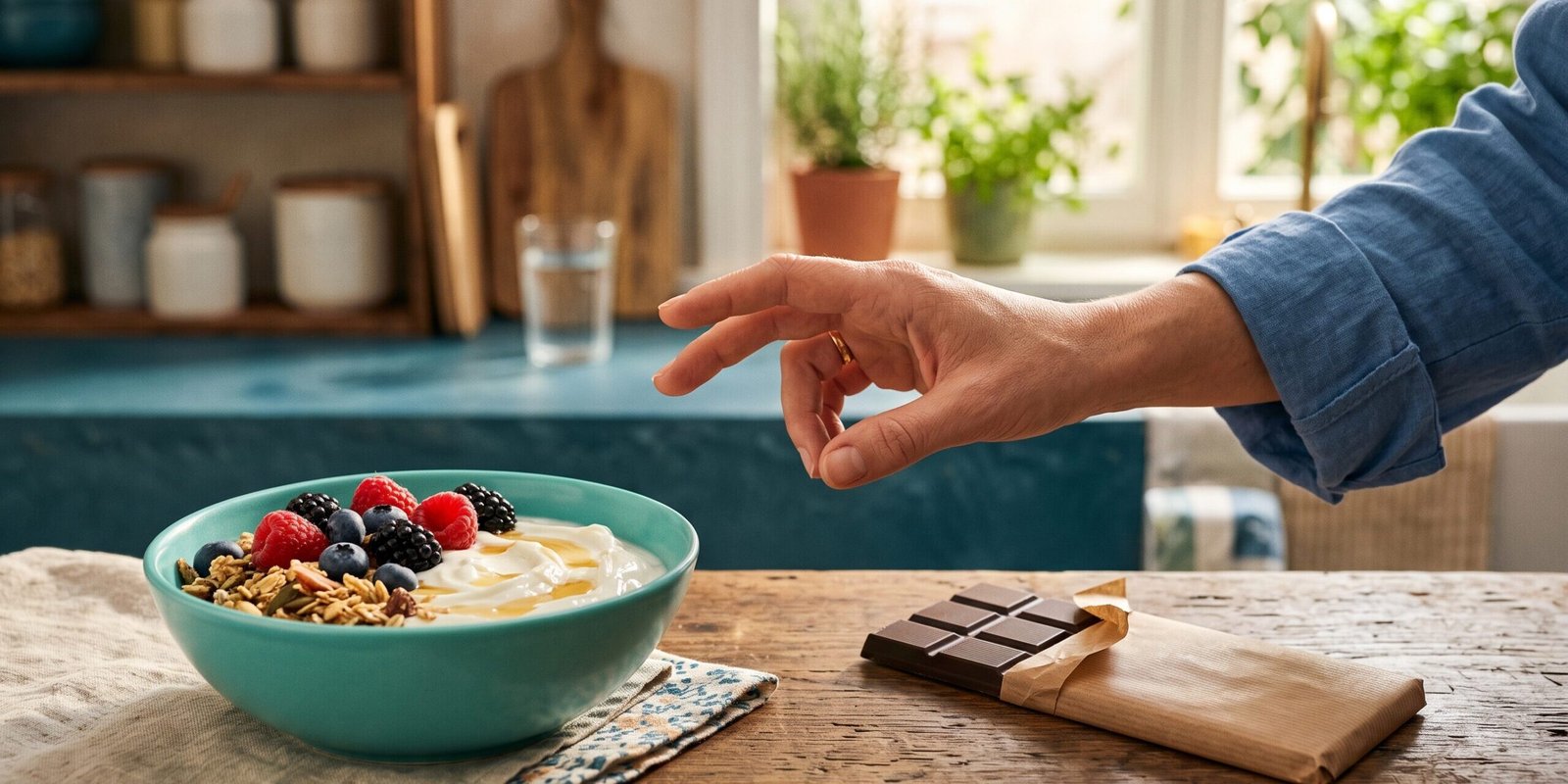 heisshunger-auf-suesses-stoppen-entscheidung.jpg Der Moment der Heißhungerattacke: Griff zur Schokolade oder zur blutzuckerfreundlichen Alternative