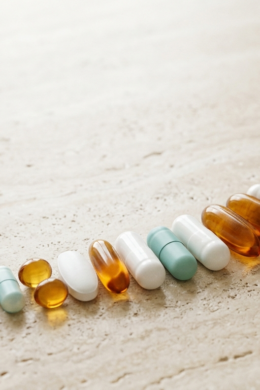 Aufsteigend angeordnete Supplement-Kapseln als Ranking – Symbolbild für Longevity Supplements im Evidenz-Check