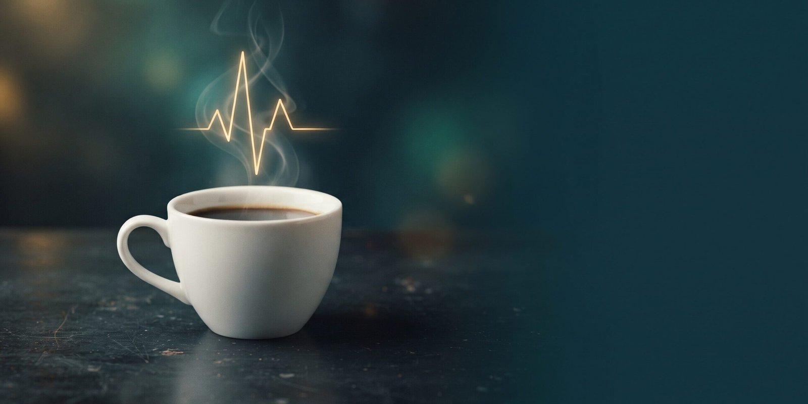 kaffee-bei-vorhofflimmern-tasse-herzrhythmus.jpg Kaffee bei Vorhofflimmern: Kaffeetasse, deren Dampf eine Herzrhythmus-Kurve bildet