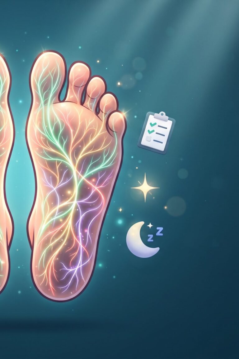 Leuchtende Nervenfasern in Füßen als Symbol für die Polyneuropathie Behandlung 2026