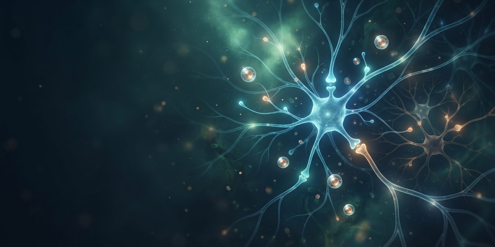 Vitamin B3 bei Parkinson: Nervenzellen und Vitaminkapseln als Symbol für die NOPARK-Studie